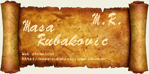 Maša Rubaković vizit kartica
